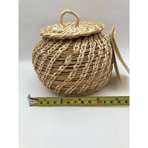 Papago Indian Basket with Lid Tohono O'odham The People of the Desert - Picture 8 of 9